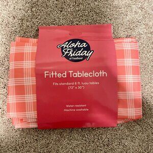 Foodland Hawaii ALOHA FRIDAY Palaka 72" x 30"  Fitted Tablecloth — OS